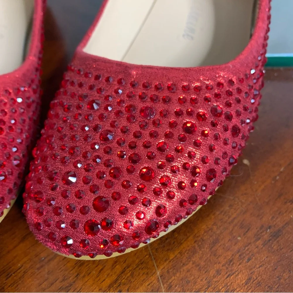 Lauren Lorraine Candace Shiny Jeweled Flats